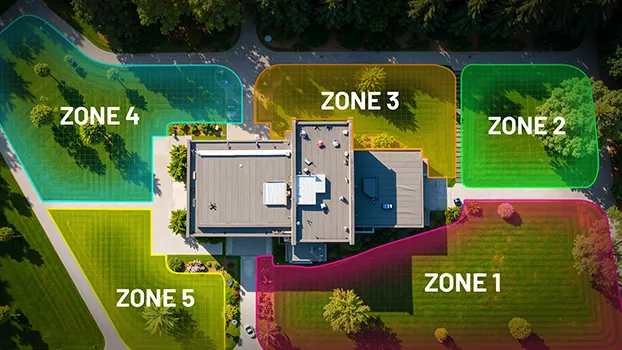 Verwaltung von bis zu 5 Mähzonen