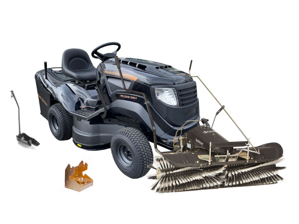 Black Edition Rasentraktor Pro 225/92 Twin H mit Kehrmaschine