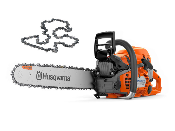 Husqvarna 555 Benzin Motorsäge inkl. Jonsered H25 Ersatzkette
