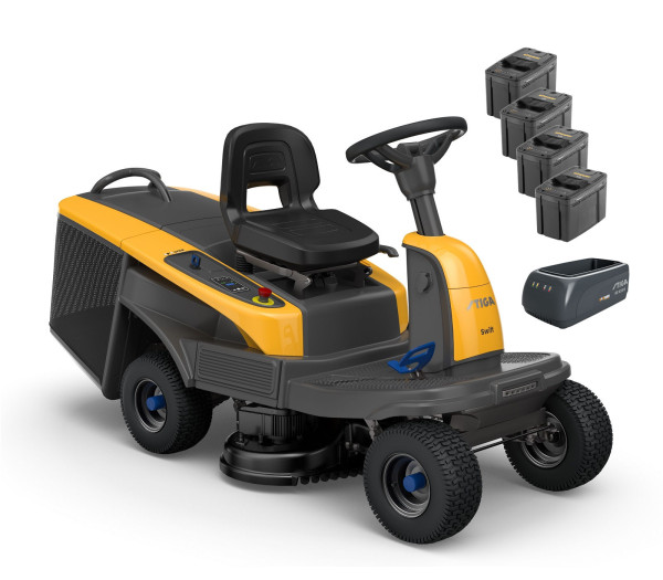 Stiga Akku-Aufsitzmäher Swift 372e inkl. 4 Akkus+Ladegerät