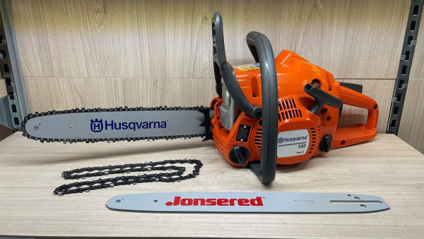 Husqvarna 120 MARK II Benzin-Motorsäge 14" Set inkl. Ersatzschiene und Kette
